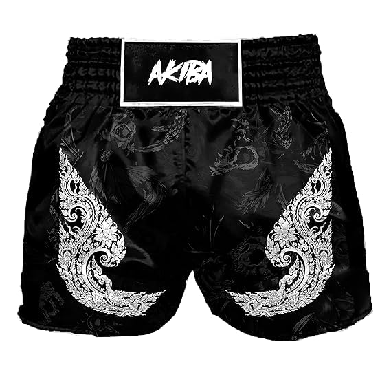 AKIBA Muay Thai Short, Classic Men and Women Boxing, Fighting, MMA, BJJ, Gym, Kick Boxing, Grappling, Martial (in, Alpha, 2XL, Black) - Image 2