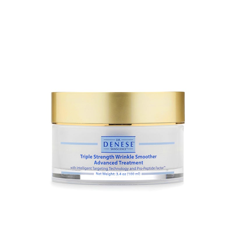 Dr. Denese Dr. Denese SkinScience Triple Strength Wrinkle Smoother Advanced Treatment Combines Natural Extracts with Enhanced Peptide Technology To Tighten & Firm Skin - Paraben-Free, Cruelty-Free - 3.4oz