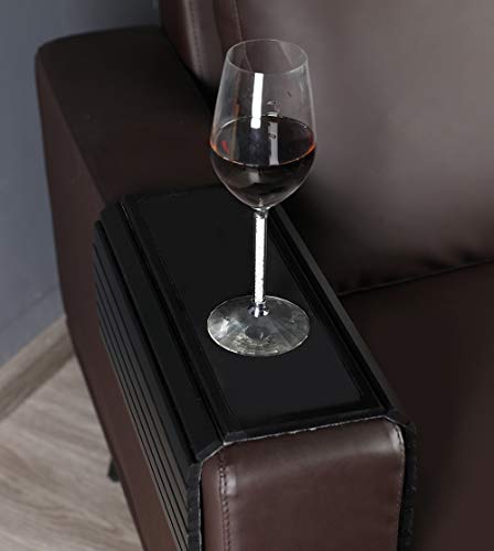 GEHE Sofa Arm Tray Table for Couch Flexible/Foldable Sofa Tray Couch arm Table Perfect for Drinks Snacks Remote Control or Phone Great arm Tray for Couch armrest (Black) - Image 2