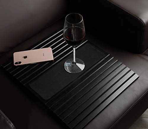 GEHE Sofa Arm Tray Table for Couch Flexible/Foldable Sofa Tray Couch arm Table Perfect for Drinks Snacks Remote Control or Phone Great arm Tray for Couch armrest (Black) - Image 5