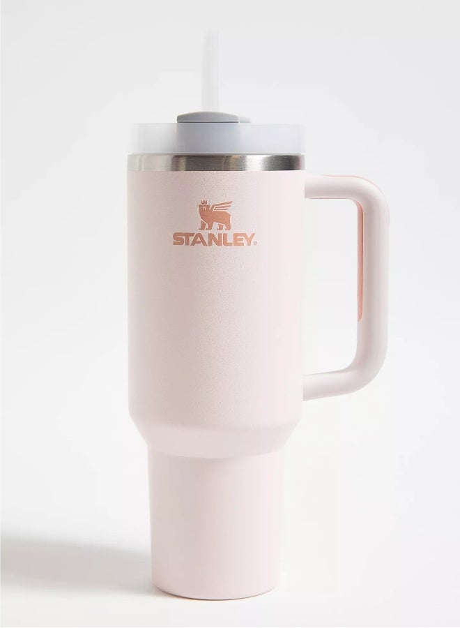 ستانلي cup H2.0 Stainless Steel with Lid and Straw for Water Iced Tea,Coffee and Smoothie,Rose Quartz,40 oz - Image 1