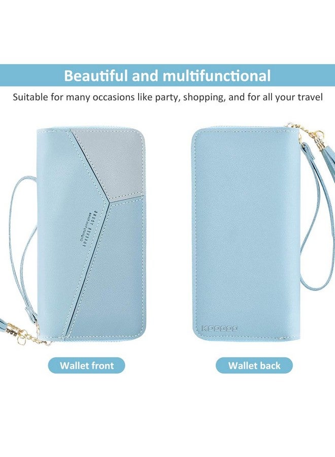 PALAY Womens Long Wallet Tassel PU Leather Multi Slots Zipper Coin Large Purse 2 PCS - Image 4