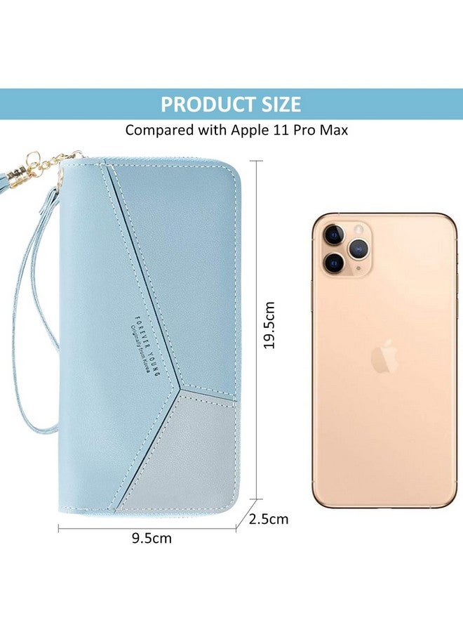 PALAY Womens Long Wallet Tassel PU Leather Multi Slots Zipper Coin Large Purse 2 PCS - Image 3