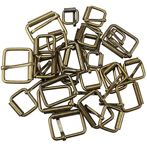 Hysagtek Brass Buckles 60 Pcs Roller Buckles Belts Hardware Pin Buckle for Bags Leather Belt Strap Hand DIY Accessories, 6 Size - 1.3'', 1.18", 1", 0.79", 0.59", 0.51" Bronze Metal - Image 5