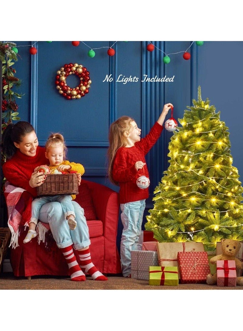 تابيت شجرة عيد الميلاد الاصطناعية، شجرة كاملة من خشب التنوب المفصلي الفاخر غير المضاء مع حامل معدني وهيكل مفصلي وتجميع سهل لشجرة عيد الميلاد الاحتفالية للمنزل والمكتب والحفلات - Image 2