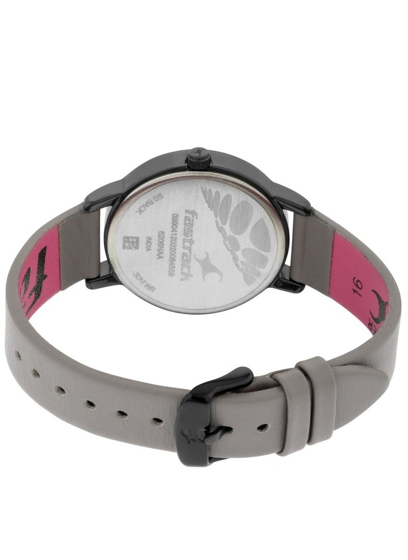 fastrack - Fastrack Ruffles Quartz Analog with Date Grey Dial Leather Strap Watch for Girls - Image 1