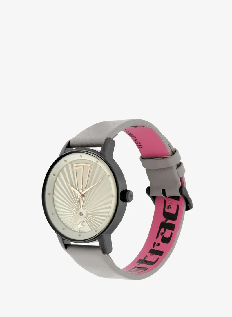 fastrack Fastrack Ruffles Quartz Analog with Date Grey Dial Leather Strap Watch for Girls