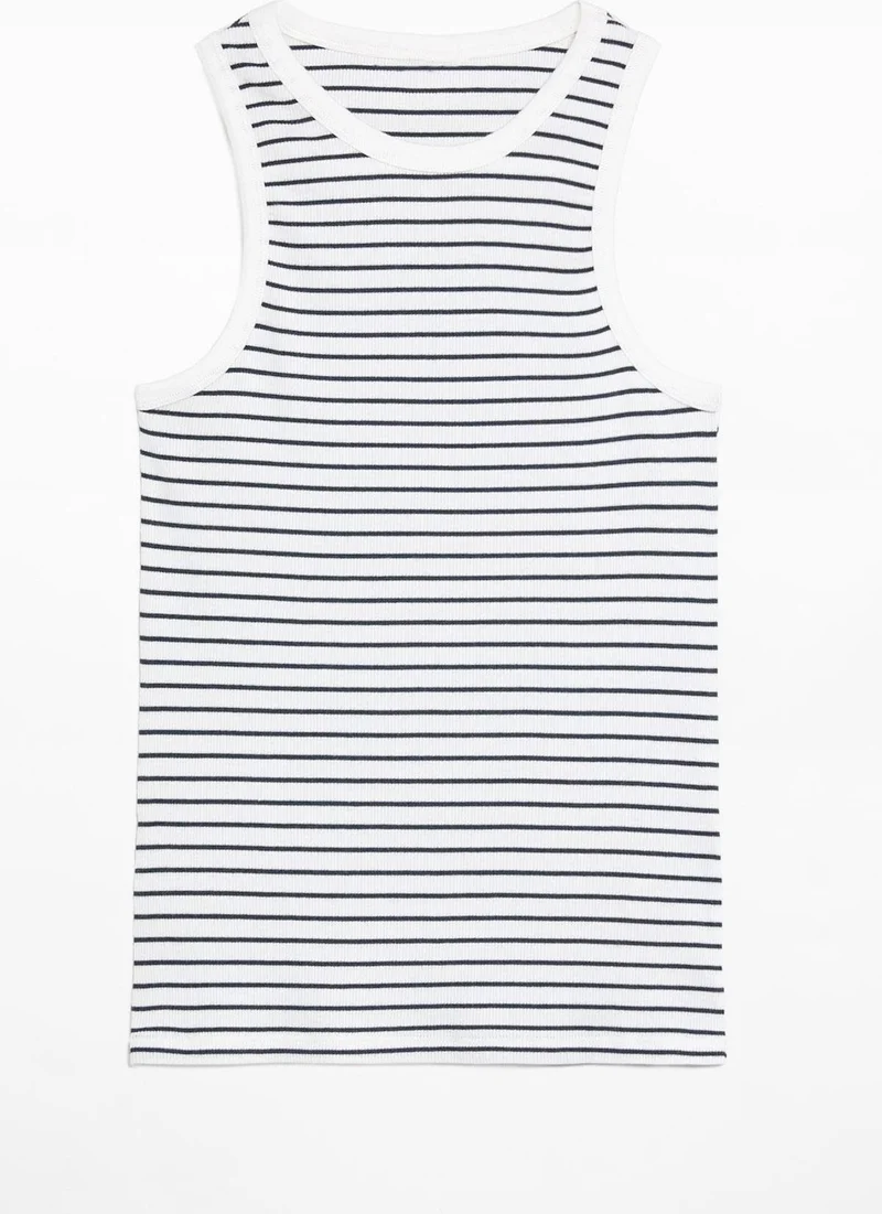 Cotenconcept Halter Neck Ribbed Fitted Strap T-Shirt