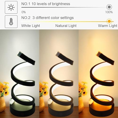 One94Store Spiral Twist LED Table Lamp – Modern Acrylic Decorative Night Light with Warm White Glow for Bedroom, Living Room, Festive Decoration & Home Décor - Image 3