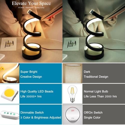 One94Store Spiral Twist LED Table Lamp – Modern Acrylic Decorative Night Light with Warm White Glow for Bedroom, Living Room, Festive Decoration & Home Décor - Image 5