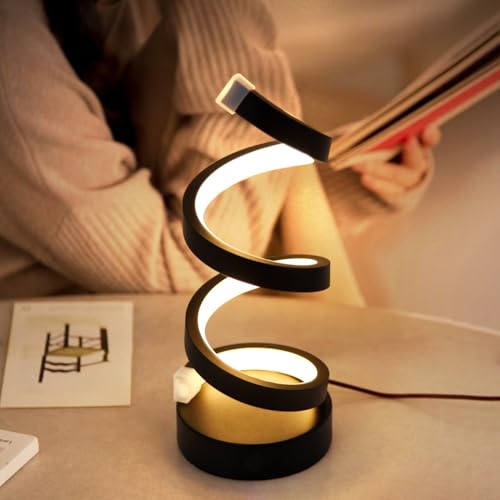 One94Store Spiral Twist LED Table Lamp – Modern Acrylic Decorative Night Light with Warm White Glow for Bedroom, Living Room, Festive Decoration & Home Décor - Image 4