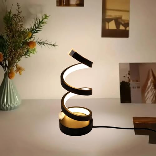 One94Store Spiral Twist LED Table Lamp – Modern Acrylic Decorative Night Light with Warm White Glow for Bedroom, Living Room, Festive Decoration & Home Décor - Image 1