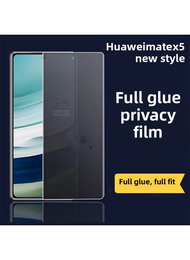 For Huawei Matex5 Full Glue Anti-peep Tempered Film X6 Full Screen Anti-peeping Screen Outside Screen Front Screen Privacy Film-Color:Full Glue Anti-peeping Belt Packaging-Dimensions:P70 Pro Does Not Support Fingerprint Unlocking