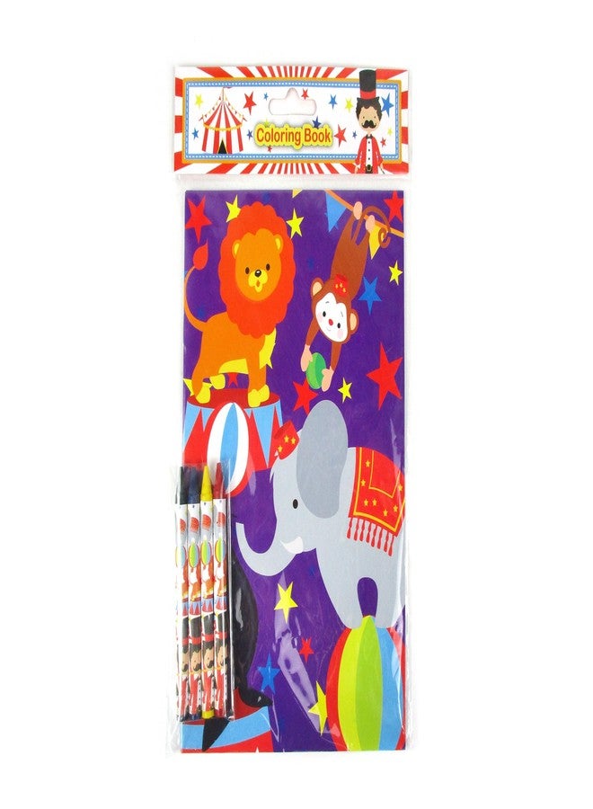 TINYMILLS Circus Carnival Coloring Book Set with 12 Coloring Books and 48 Crayons Circus Themed Birthday Party Supplies Favor Bag Filler Carnival Prizes Rewards Team Party - Image 5