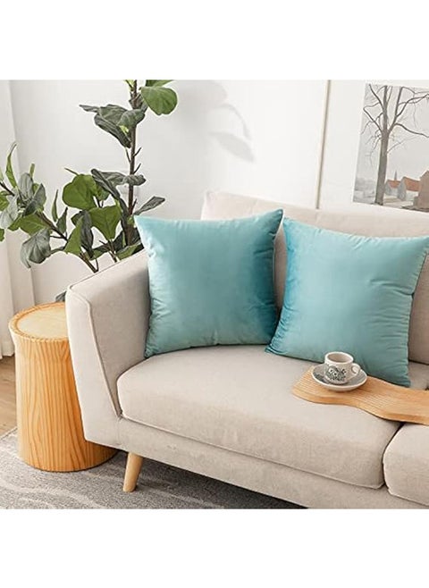 Soft Thick Velvet Decorative Square Cushion Cover Set Of 2 Pcs