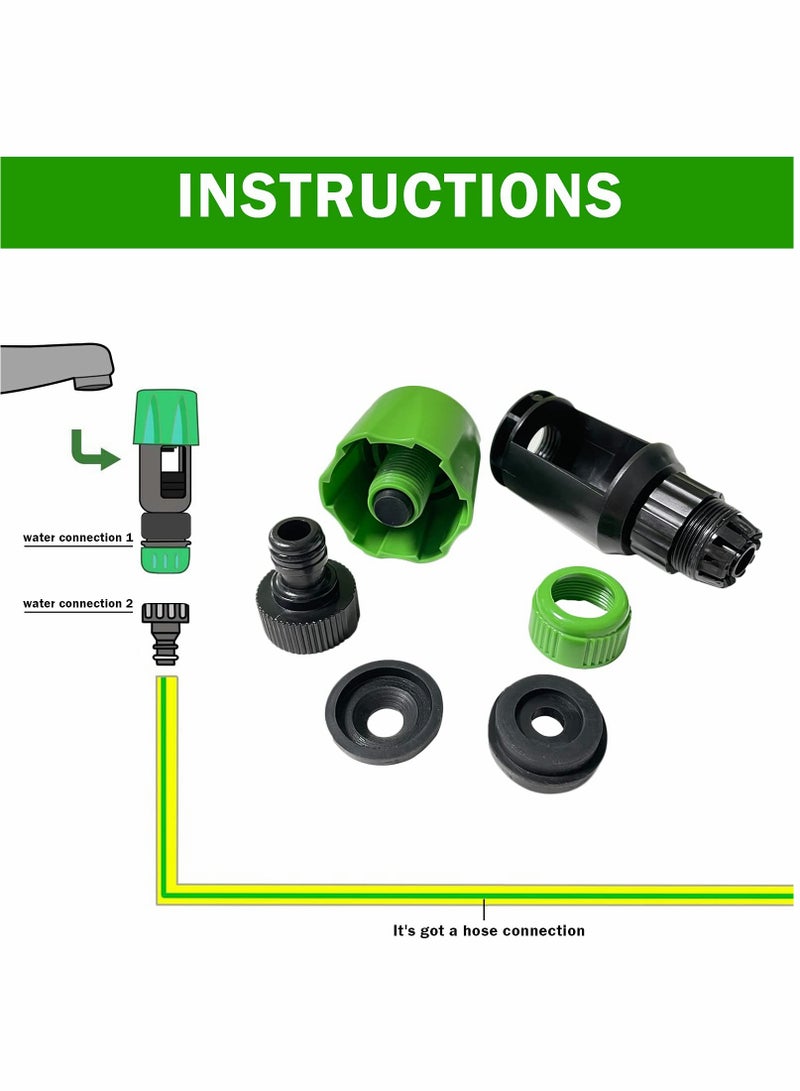 3PCSMixer Tap Hose Connector, Two sets Kitchen Garden Watering Tap Hose Pipe Snap Connector Adaptor Tool, Universal Tap Connector Adapter Kitchen Pipe Joiner Fitting, With 6-Point Female Faucet Connector - Image 5