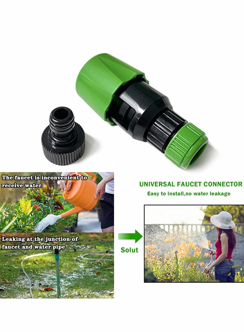 3PCSMixer Tap Hose Connector, Two sets Kitchen Garden Watering Tap Hose Pipe Snap Connector Adaptor Tool, Universal Tap Connector Adapter Kitchen Pipe Joiner Fitting, With 6-Point Female Faucet Connector - Image 3