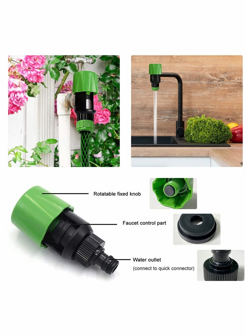 3PCSMixer Tap Hose Connector, Two sets Kitchen Garden Watering Tap Hose Pipe Snap Connector Adaptor Tool, Universal Tap Connector Adapter Kitchen Pipe Joiner Fitting, With 6-Point Female Faucet Connector - Image 4