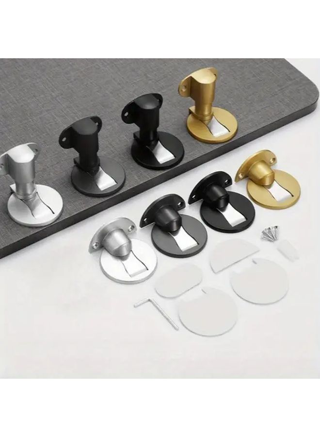Black Magnetic Door Stop No Drilling Dual Installation Floor or Door Mount - Image 2
