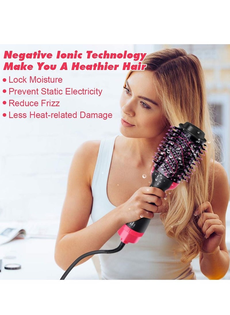 Generic - Hair Dryer Brush Blow Dryer Brush in One, Upgraded 4 in 1 Hair Dryer and Styler Volumizer with Negative Ion Anti-frizz Ceramic Titanium Barrel Hot Air Brush Hair Straightener Brush 75MM Oval Shape - Image 1