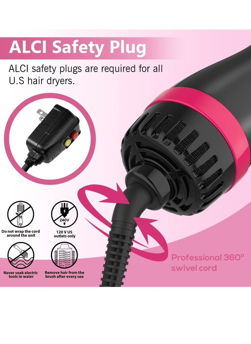 Generic - Hair Dryer Brush Blow Dryer Brush in One, Upgraded 4 in 1 Hair Dryer and Styler Volumizer with Negative Ion Anti-frizz Ceramic Titanium Barrel Hot Air Brush Hair Straightener Brush 75MM Oval Shape - Image 1