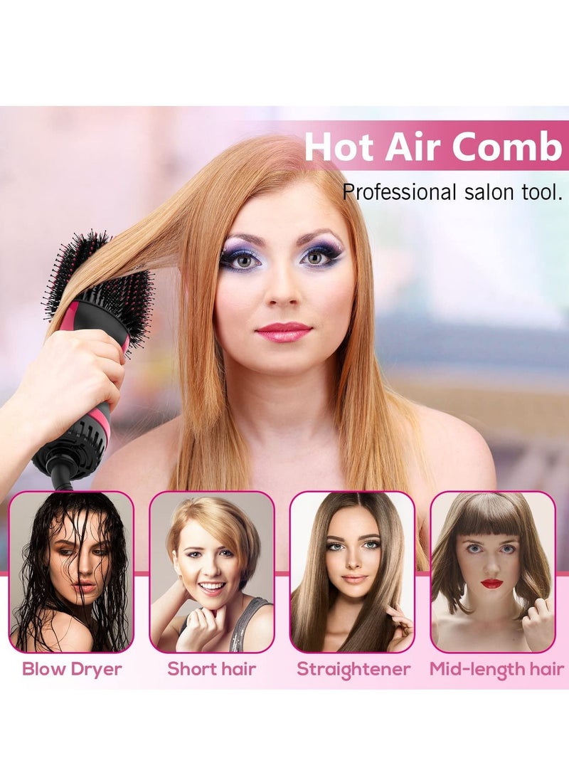 Generic - Hair Dryer Brush Blow Dryer Brush in One, Upgraded 4 in 1 Hair Dryer and Styler Volumizer with Negative Ion Anti-frizz Ceramic Titanium Barrel Hot Air Brush Hair Straightener Brush 75MM Oval Shape - Image 1
