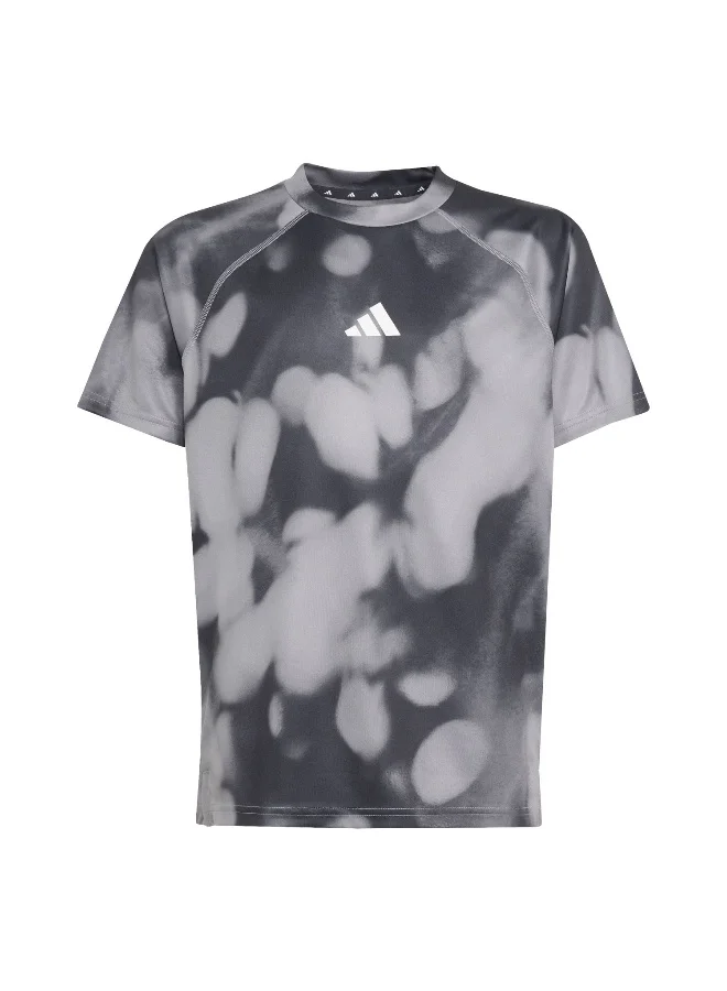 Adidas Adidas J Spr Aop 2 Tee Grey T-Shirt (Short Sleeve) T-Shirts For Kids
