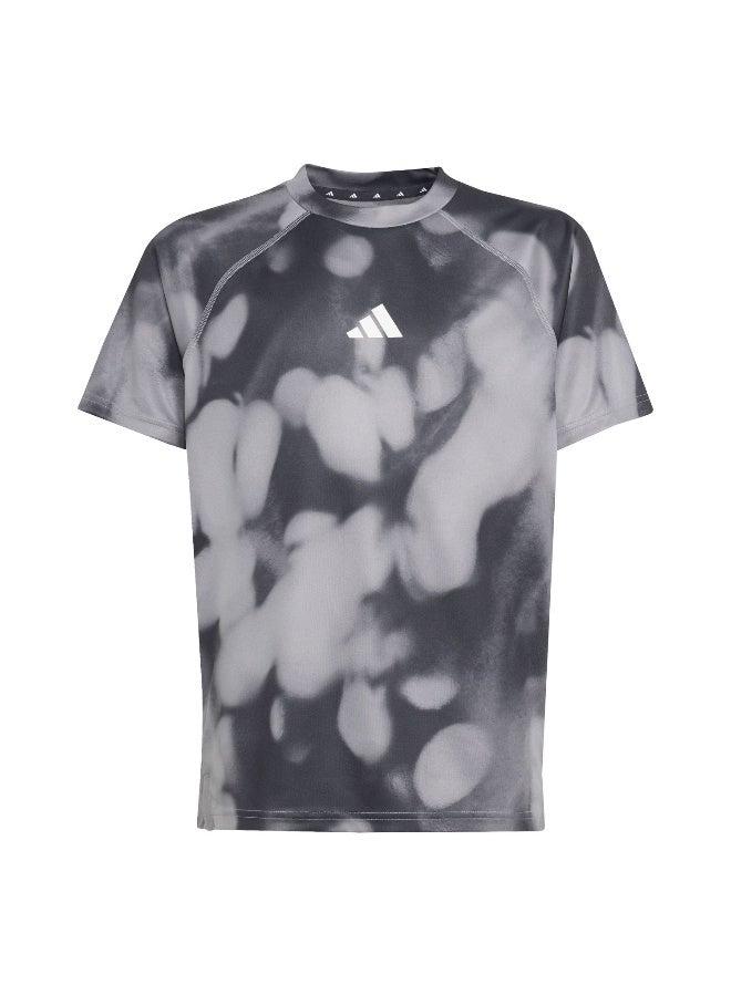 Adidas Adidas J Spr Aop 2 Tee Grey T-Shirt (Short Sleeve) T-Shirts For Kids - Image 1