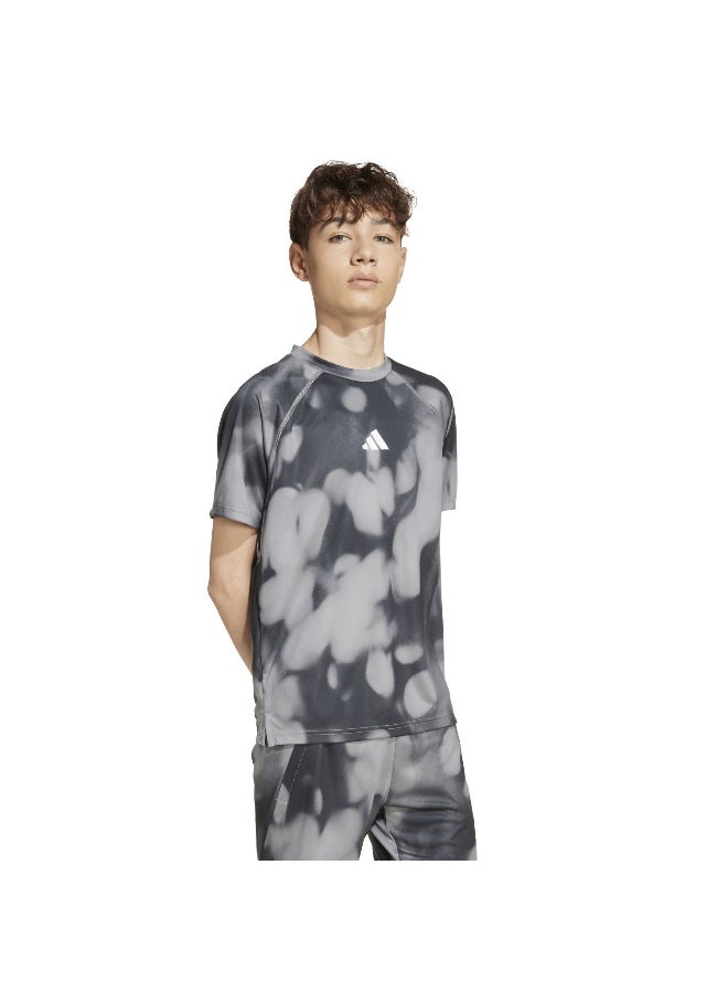 Adidas Adidas J Spr Aop 2 Tee Grey T-Shirt (Short Sleeve) T-Shirts For Kids - Image 2