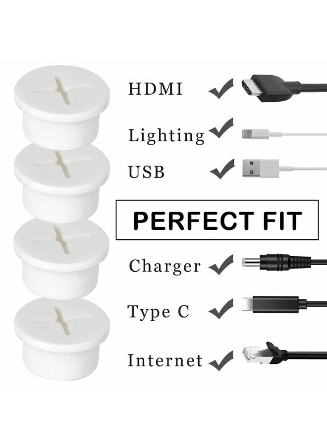 12 Pcs Cable Cord Grommet, 3/4" Silicone Cable Grommet, Wire Hole Cover Cable Management Wire Organizer Cable Pass Through Desk Grommet for Table, Computer Desk, Office, Home - Image 4
