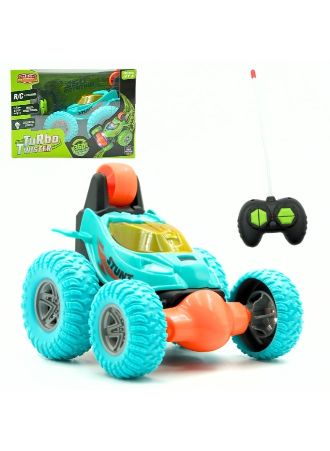 Mini Machines Mini R/C Turbo Twister (Green/Blue) |  360 Degree Rotate & Stunt | 1.64 Scale | Multi Directional | Colorful Lights |  R/C 4 Channel | Age 3+ - Image 1