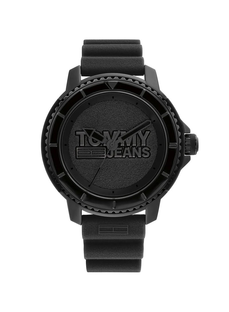 TOMMY JEANS Tommy Hilfiger Men's Analog Watch, Silicone Strap, 1792001, Black - Image 1