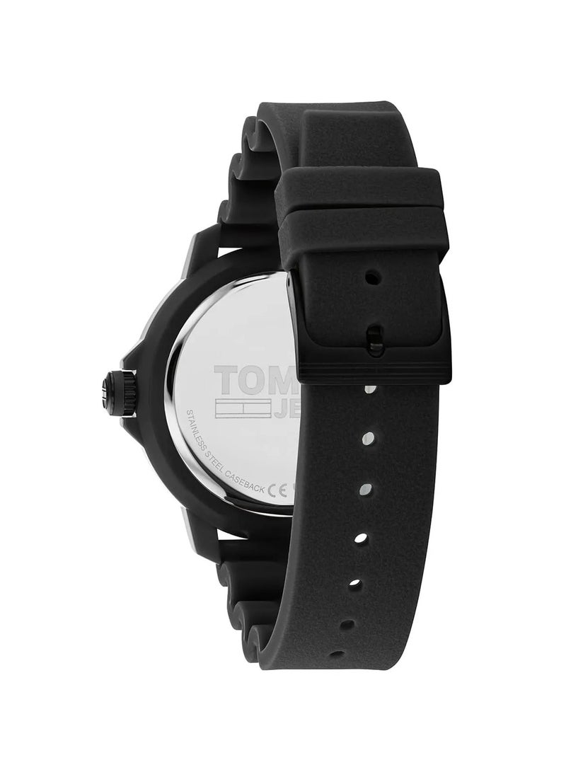 TOMMY JEANS Tommy Hilfiger Men's Analog Watch, Silicone Strap, 1792001, Black - Image 3