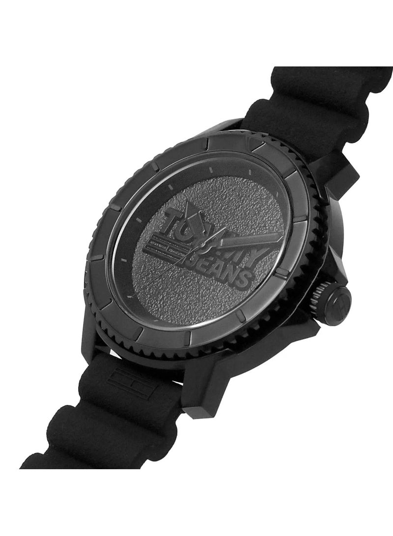 TOMMY JEANS Tommy Hilfiger Men's Analog Watch, Silicone Strap, 1792001, Black - Image 4