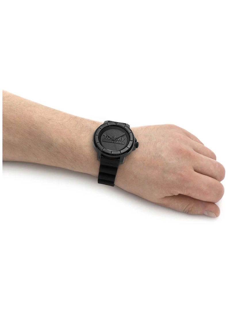TOMMY JEANS Tommy Hilfiger Men's Analog Watch, Silicone Strap, 1792001, Black - Image 5