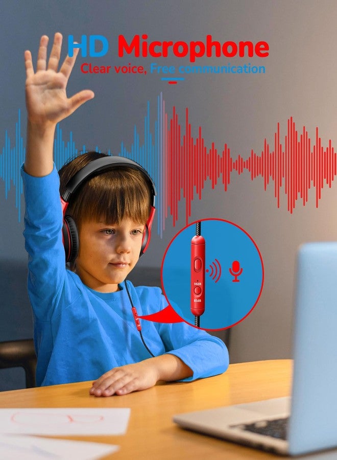 awatrue Kids Headphones Wired Toddler with Microphone, Over-Ear Headphones, 85/94dB Volume-Limiting, 3.5mm Jack, Foldable On-Ear Design - Safe & Comfortable for Learning & Entertainment - Image 4