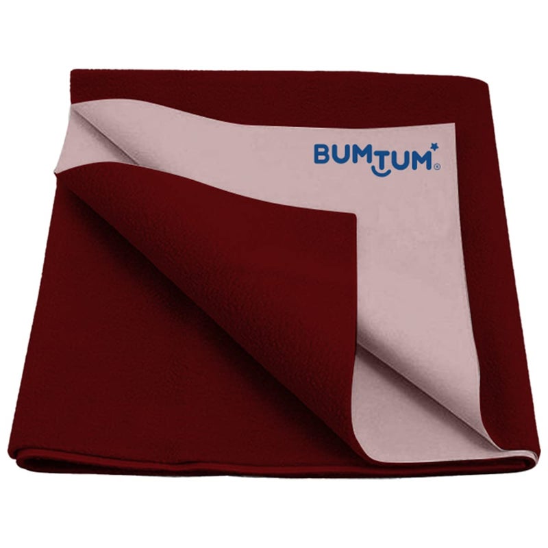 Bumtum Dry Sheet Instadry Leakproof Baby Bed Protector | Small Size 50 * 70cm | Pack of 1 | Maroon, Polycotton - Image 1