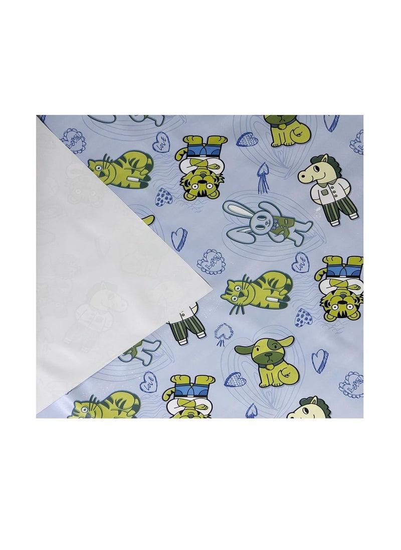 Ecosoft - Pookie® Plastic Sheet | Rubber Sheet for Babies | Bed Wetting Protector | 0-12 Months | 90 x 90 cm (Multicolor 001) - Image 1