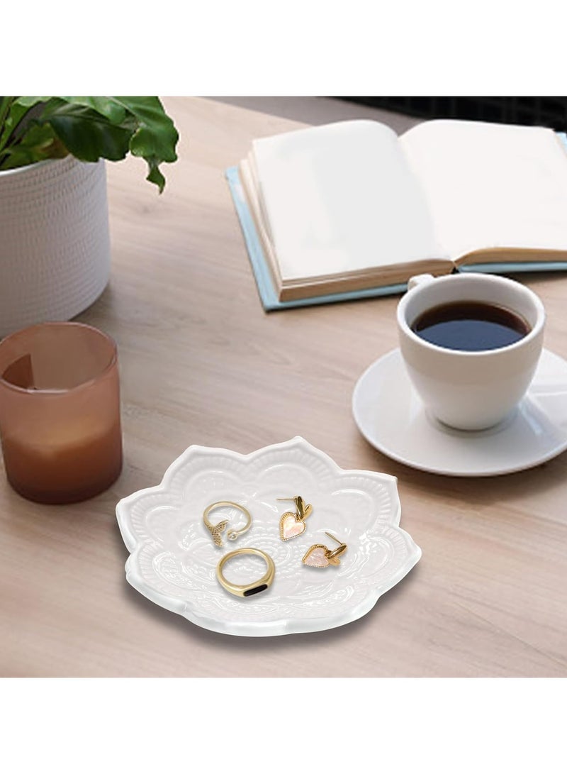 Oasisgalore Ceramic Jewelry Dish, Jewelry Tray Key Tray,Small Ring Dish Holder Jewelry  - Image 1