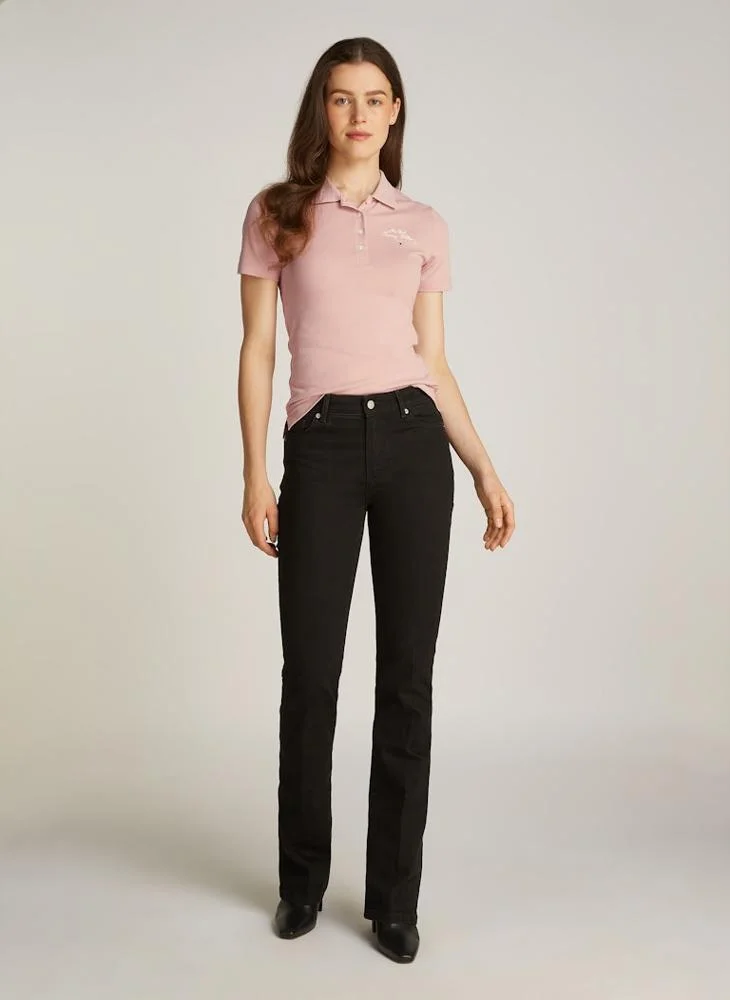 تومي هيلفيغر Polo Neck Embroidered T-Shirt
