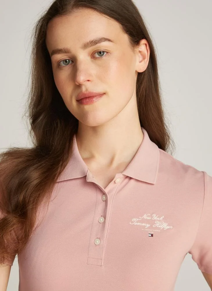 تومي هيلفيغر Polo Neck Embroidered T-Shirt
