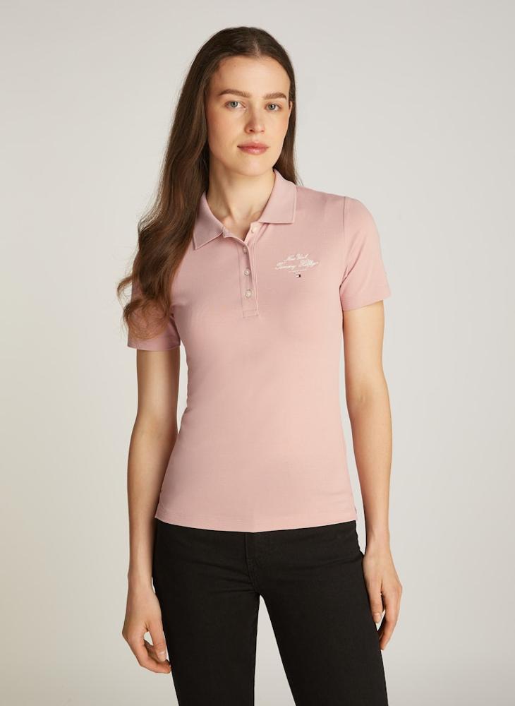TOMMY HILFIGER Polo Neck Embroidered T-Shirt  - Image 1