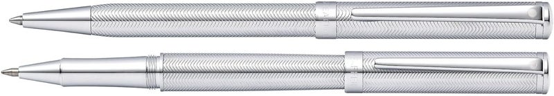 SHEAFFER مجموعة شيفر المحدودة إنتنسيتى 9241 قلم رولر بال وقلم حبر جاف بقضيب محفور بتصميم ماسي - Image 1