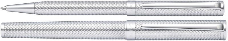 SHEAFFER مجموعة شيفر المحدودة إنتنسيتى 9241 قلم رولر بال وقلم حبر جاف بقضيب محفور بتصميم ماسي - Image 3