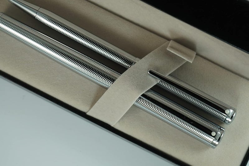 SHEAFFER مجموعة شيفر المحدودة إنتنسيتى 9241 قلم رولر بال وقلم حبر جاف بقضيب محفور بتصميم ماسي - Image 2