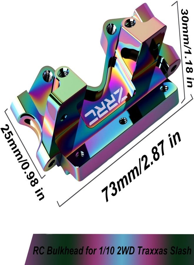 ZRRC Upgraded Aluminum RC Front Bulkhead for 1/10 Traxxas 2WD Slash, Rustler, Stampede, Bandit, Replace Parts 2530 2530A (Iridescent) - Image 2