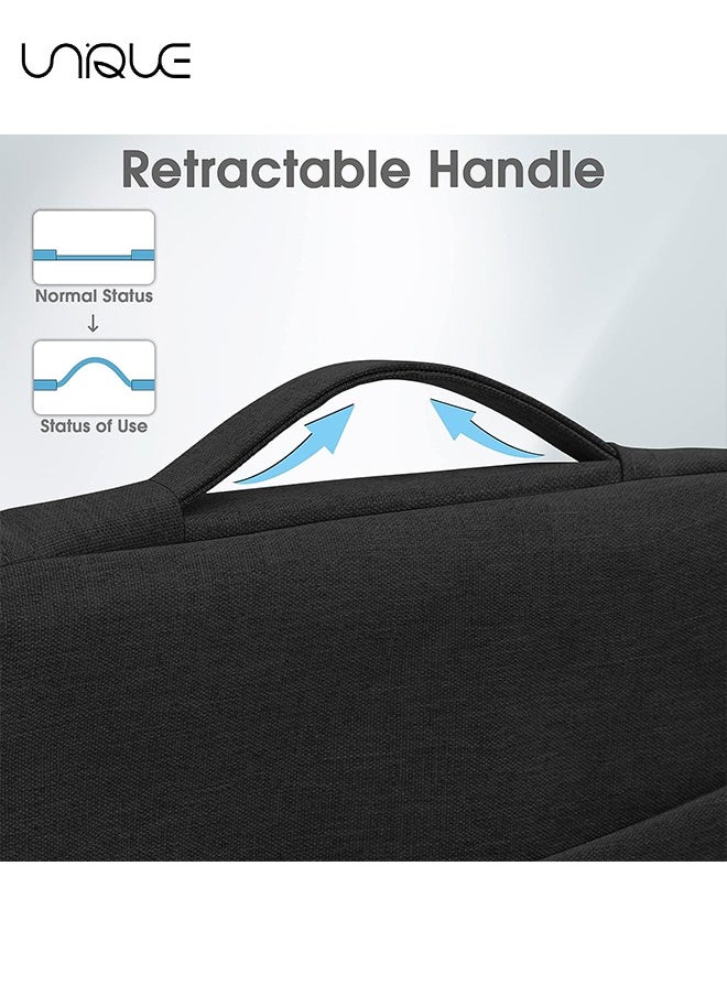Unique 13.3 inch Laptop Sleeve Bag Compatible with MacBook Air Mac Pro M1 Surface Lenovo Dell HP Computer Bag Accessories Polyester Case with Pocket - Black  - Image 2