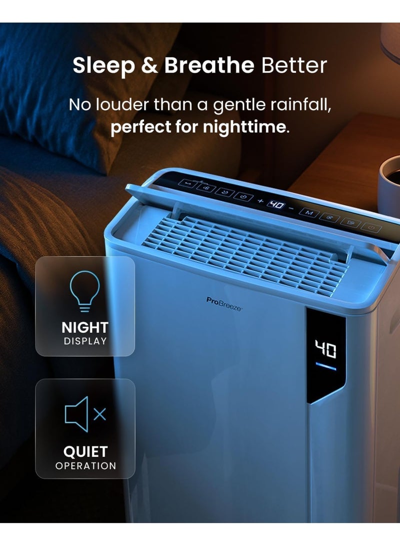 Pro Breeze® 20L/Day Compressor Dehumidifier - Energy Efficient with Laundry Mode & Wi-Fi, Humidity Sensor & Indicator, Carbon Air Filter for Mould, Damp & Moisture - for Home, Office & Bedroom - Image 5