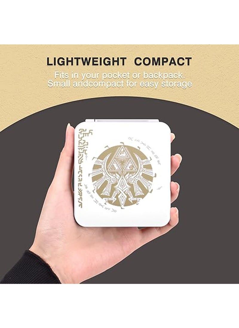 X-level - Game Card Case for Switch Lite/Switch/Switch OLED, Gold Kingdom Medallion Design Switch Game Cartridge Memory Card Portable Storage with 12 Game Card Slots and 12 Micro SD Card Slots-White - Image 1