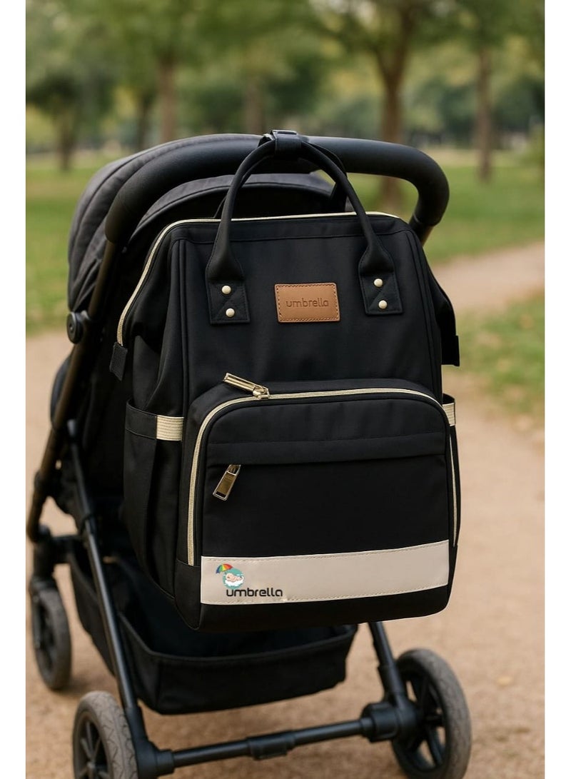umbrella Backpack Umbrella Baby  for Diapers and Bottles black - Image 2